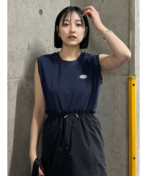 MURUA（ムルーア）の「ロゴノースリーブトップス（タンクトップ・レディース・ホワイト/ライトブルー/ブラック/ネイビー/イエロー・FREE）」の17枚目の写真