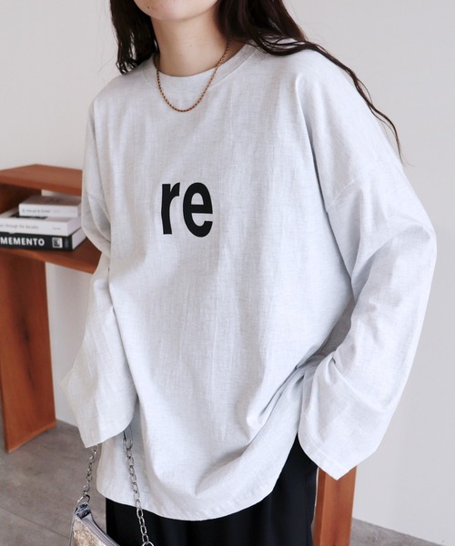 reca（レカ）の「【選べる2タイプ！】大人のワイドスリーブロゴプルオーバー（Tシャツ/カットソー・レディース・ブラック/ナチュラル/ブルー/チャコール/ホワイト系その他/ホワイト・FREE）」の3枚目の写真