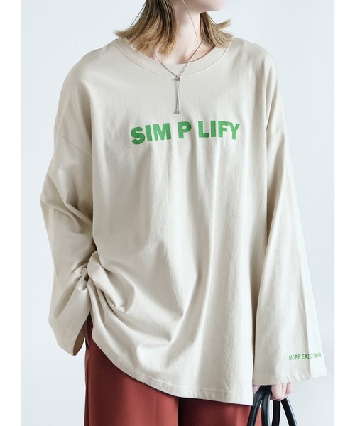 reca（レカ）の「【選べる2タイプ！】大人のワイドスリーブロゴプルオーバー（Tシャツ/カットソー・レディース・ブラック/ナチュラル/ブルー/チャコール/ホワイト系その他/ホワイト・FREE）」の6枚目の写真
