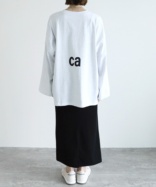 reca（レカ）の「【選べる2タイプ！】大人のワイドスリーブロゴプルオーバー（Tシャツ/カットソー・レディース・ブラック/ナチュラル/ブルー/チャコール/ホワイト系その他/ホワイト・FREE）」の11枚目の写真