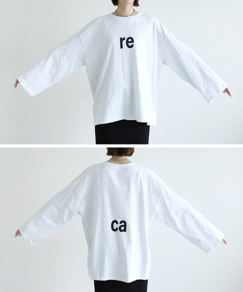 reca（レカ）の「【選べる2タイプ！】大人のワイドスリーブロゴプルオーバー（Tシャツ/カットソー・レディース・ブラック/ナチュラル/ブルー/チャコール/ホワイト系その他/ホワイト・FREE）」の12枚目の写真