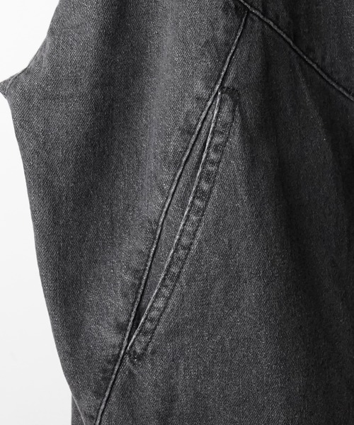 ILL'S（イルズ）の「ビッグシルエット ヴィンテージライク ケミカルウォッシュ加工 切り替えデニムブルゾン ジャケット【ILL'S】（デニムジャケット・メンズ・ブラック/ブラック系その他/ブルー・M/L）」の17枚目の写真