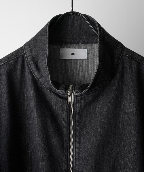 ILL'S（イルズ）の「ビッグシルエット ヴィンテージライク ケミカルウォッシュ加工 切り替えデニムブルゾン ジャケット【ILL'S】（デニムジャケット・メンズ・ブラック/ブラック系その他/ブルー・M/L）」の20枚目の写真
