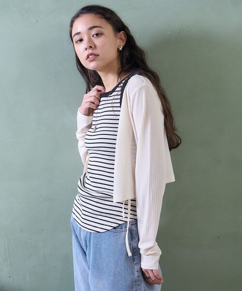 FREAK'S STORE（フリークスストア）の「リブ アメスリタンクトップ（タンクトップ・レディース・ネイビー/グレー/オフホワイト/ブラック/その他・フリー）」の12枚目の写真