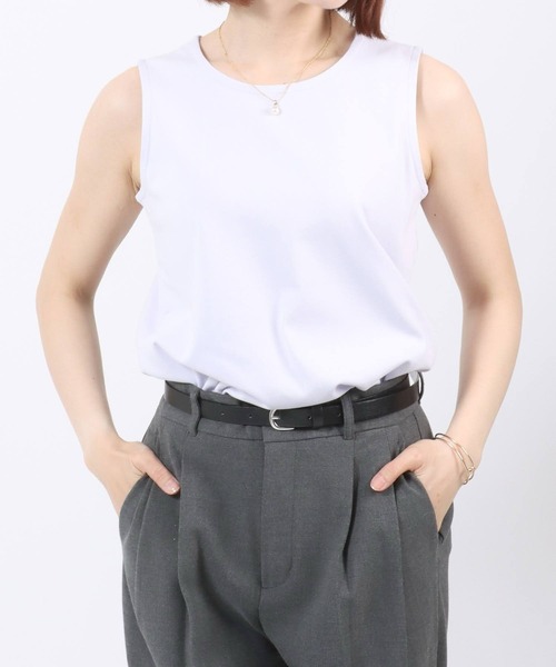 セール】スムースコットン クルーネックタンクトップ レディース セール】スムースコットン クルーネックタンクトップ レディース