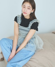 mysty woman | ギャザーチュールキャミソール 114944(キャミソール)