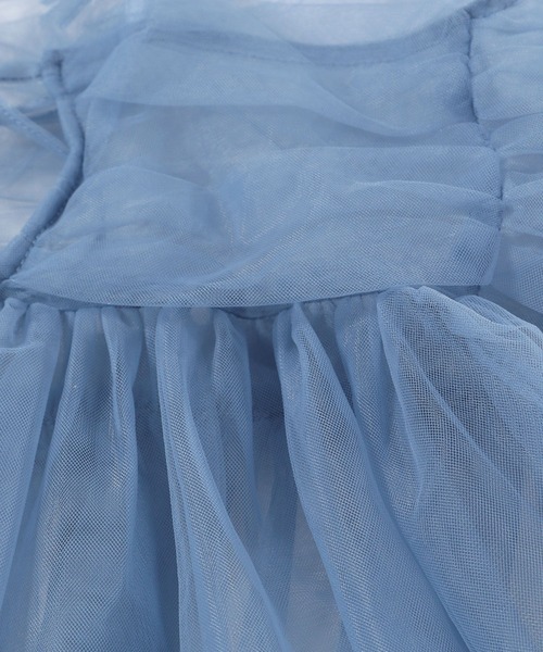 mysty woman（ミスティウーマン）の「ギャザーチュールキャミソール　114944（キャミソール・レディース・ブルー/アイボリー/グレイッシュベージュ・FREE）」の19枚目の写真
