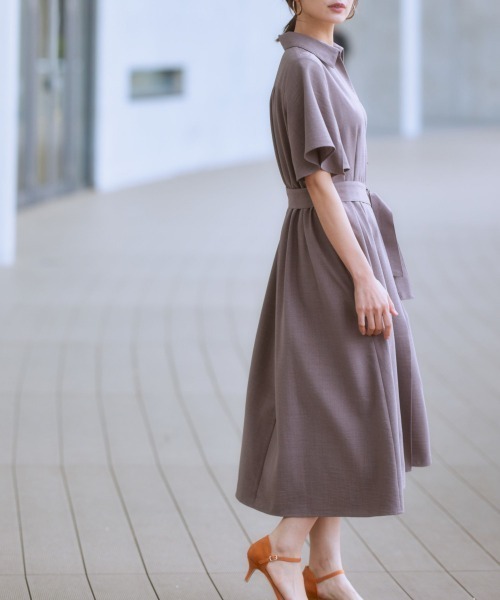 7days Life Styling(セブンデイズライフスタイリング)の「麻調合繊ミディ丈フレアワンピース(しわになりにくい・接触冷感・UVカット・洗える)(ワンピース・レディース・モカ/ネイビー/ライトベージュ/グリーン/チャコールグレー・S/M/L/LL)」の20枚目の写真