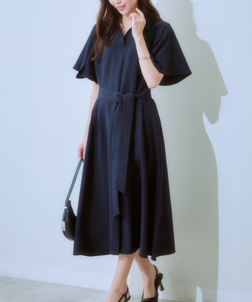 7days Life Styling(セブンデイズライフスタイリング)の「麻調合繊ミディ丈フレアワンピース(しわになりにくい・接触冷感・UVカット・洗える)(ワンピース・レディース・モカ/ネイビー/ライトベージュ/グリーン/チャコールグレー・S/M/L/LL)」の21枚目の写真