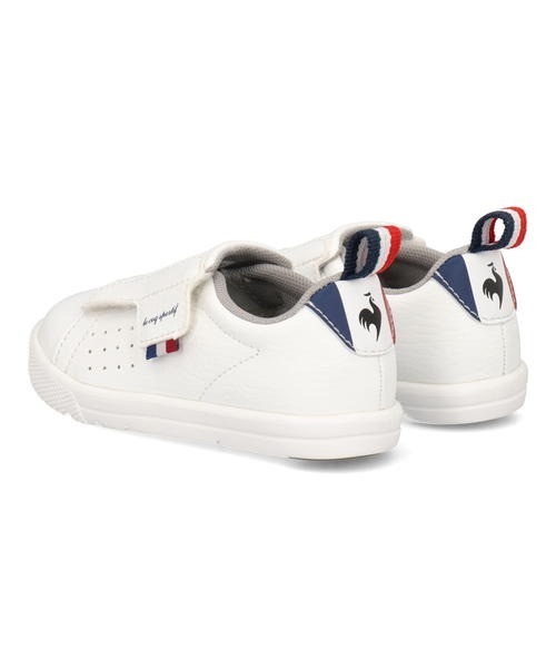 le coq sportif（ルコックスポルティフ）の「le coq sportif ルコックスポルティフ LA ROLAND 2 F【脱ぎ履き簡単】ベビーシューズ(ラローラン2F) QL5XJC05WB ホワイト/ビービーアール（スニーカー・キッズ・トリコロール/ホワイト系その他・16.0cm/15.0cm/14.0cm/13.0cm）」の4枚目の写真