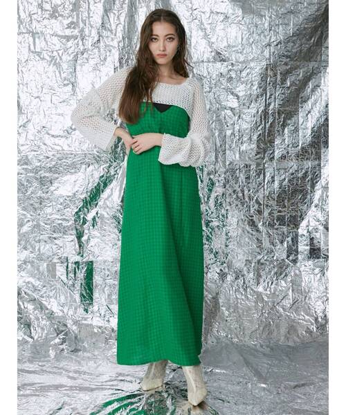 EVRIS（エヴリス）の「ラメメッシュショートニットトップス（ニット/セーター・レディース・ホワイト/ブラック/パープル・FREE）」の10枚目の写真