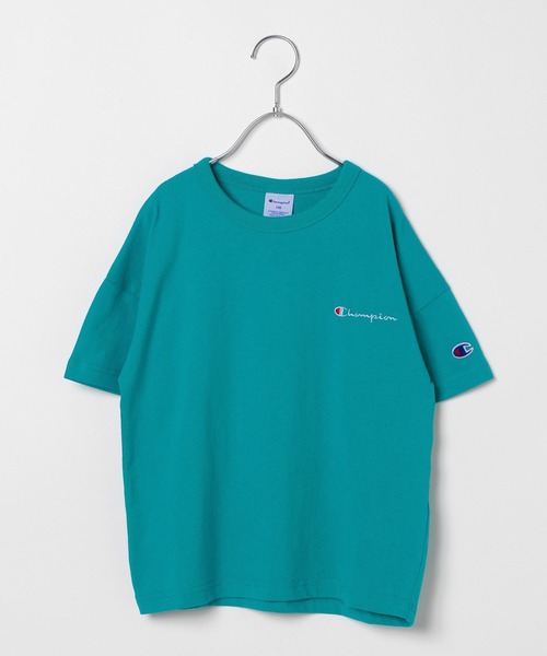 Champion（チャンピオン）の「【Champion(チャンピオン)】ルーズフィットショートスリーブT(KIDS)（Tシャツ/カットソー・キッズ・ブラック/グレー/オフホワイト/ブルー/イエロー/グリーン/ネイビー/ターコイズブルー/ピンク・140cm/120cm/130cm/150cm/160cm/110cm）」の6枚目の写真