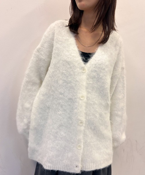 byYOUANCE(バイユアンス)の「ウール混起毛カーディガン(カーディガン/ボレロ・レディース・オフホワイト/杢グレー/ブルー/ダークグレー・FREE)」の12枚目の写真