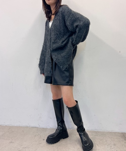 byYOUANCE(バイユアンス)の「ウール混起毛カーディガン(カーディガン/ボレロ・レディース・オフホワイト/杢グレー/ブルー/ダークグレー・FREE)」の17枚目の写真