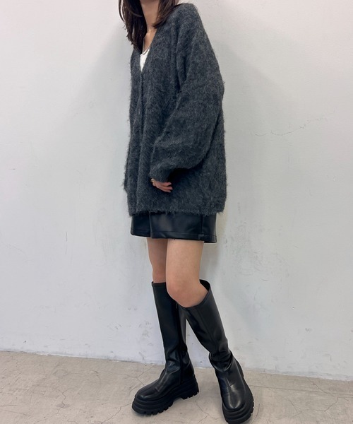 byYOUANCE(バイユアンス)の「ウール混起毛カーディガン(カーディガン/ボレロ・レディース・オフホワイト/杢グレー/ブルー/ダークグレー・FREE)」の18枚目の写真