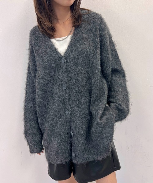 byYOUANCE(バイユアンス)の「ウール混起毛カーディガン(カーディガン/ボレロ・レディース・オフホワイト/杢グレー/ブルー/ダークグレー・FREE)」の20枚目の写真