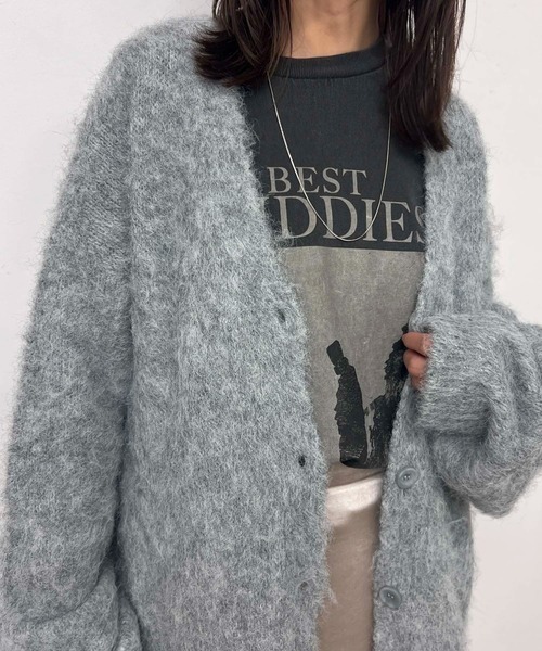 byYOUANCE(バイユアンス)の「ウール混起毛カーディガン(カーディガン/ボレロ・レディース・オフホワイト/杢グレー/ブルー/ダークグレー・FREE)」の22枚目の写真