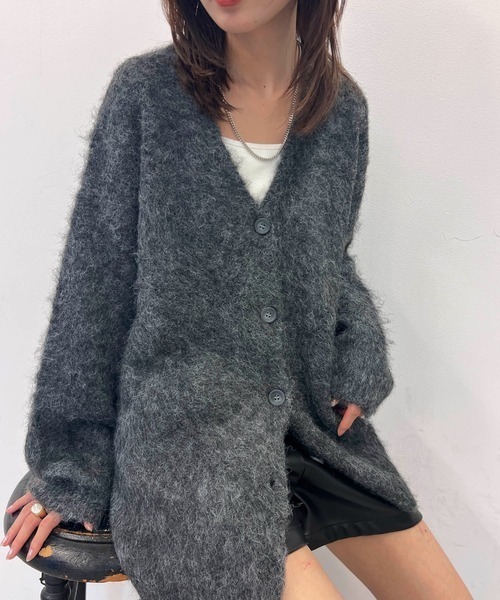 byYOUANCE(バイユアンス)の「ウール混起毛カーディガン(カーディガン/ボレロ・レディース・オフホワイト/杢グレー/ブルー/ダークグレー・FREE)」の21枚目の写真