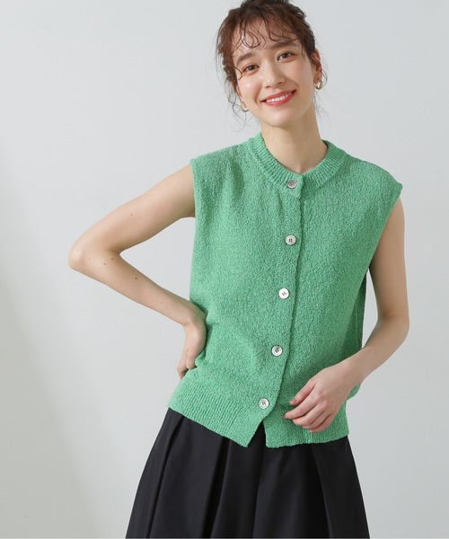 N.（N. Natural Beauty Basic）（エヌエヌナチュラルビューティーベーシック）の「◆フロントボタンニットタンク（ベスト・レディース・オフホワイト/ブラック/グリーン・MEDIUM）」の21枚目の写真