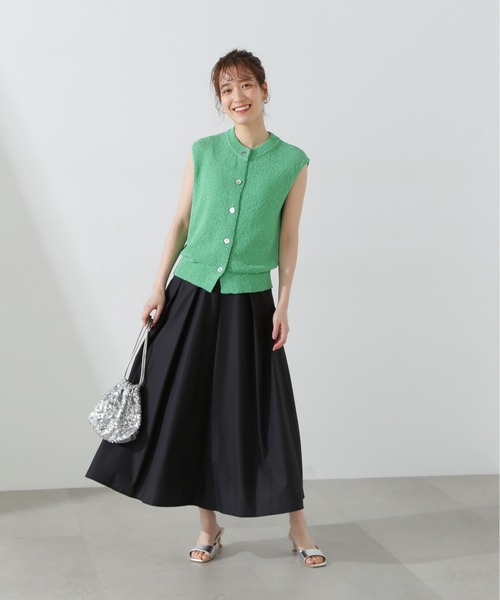 N.（N. Natural Beauty Basic）（エヌエヌナチュラルビューティーベーシック）の「◆フロントボタンニットタンク（ベスト・レディース・オフホワイト/ブラック/グリーン・MEDIUM）」の22枚目の写真