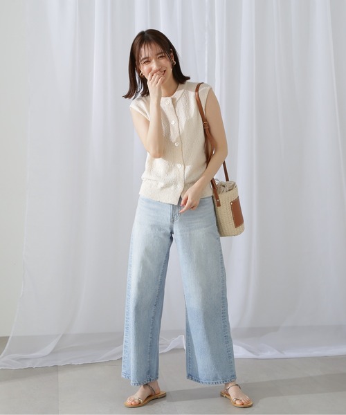 N.（N. Natural Beauty Basic）（エヌエヌナチュラルビューティーベーシック）の「◆フロントボタンニットタンク（ベスト・レディース・オフホワイト/ブラック/グリーン・MEDIUM）」の11枚目の写真