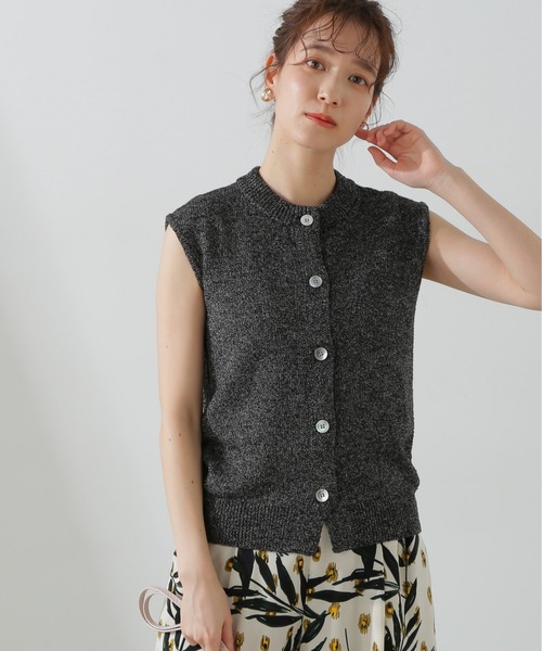 N.（N. Natural Beauty Basic）（エヌエヌナチュラルビューティーベーシック）の「◆フロントボタンニットタンク（ベスト・レディース・オフホワイト/ブラック/グリーン・MEDIUM）」の12枚目の写真