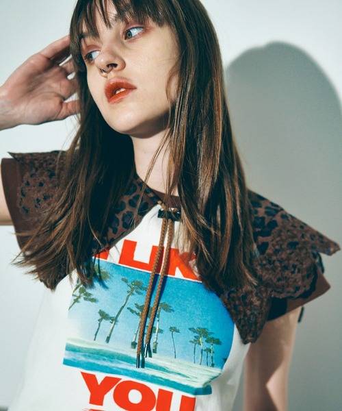 RNA(アールエヌエー)の「E4989 刺繍デタッチャブルカラー(ストール/ショール・レディース・レオパード/アクア/イエロー・FREE)」の12枚目の写真