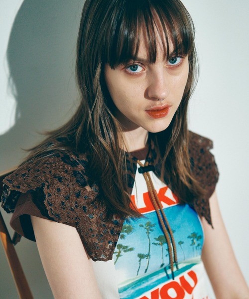 RNA(アールエヌエー)の「E4989 刺繍デタッチャブルカラー(ストール/ショール・レディース・レオパード/アクア/イエロー・FREE)」の14枚目の写真