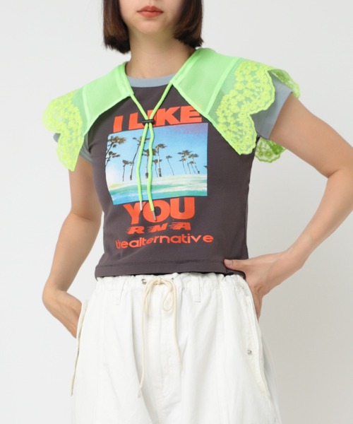 RNA(アールエヌエー)の「E4989 刺繍デタッチャブルカラー(ストール/ショール・レディース・レオパード/アクア/イエロー・FREE)」の22枚目の写真