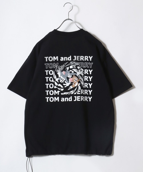 Tom&Jerry(トムアンドジェリー)の「TOM&JERRY(トムとジェリー)キャラクターバックプリント 裾ドロスト半袖Tシャツ メンズ レディース(Tシャツ/カットソー・レディース・ブラック/ブルー/ホワイト系その他/ホワイト・L/M)」の3枚目の写真