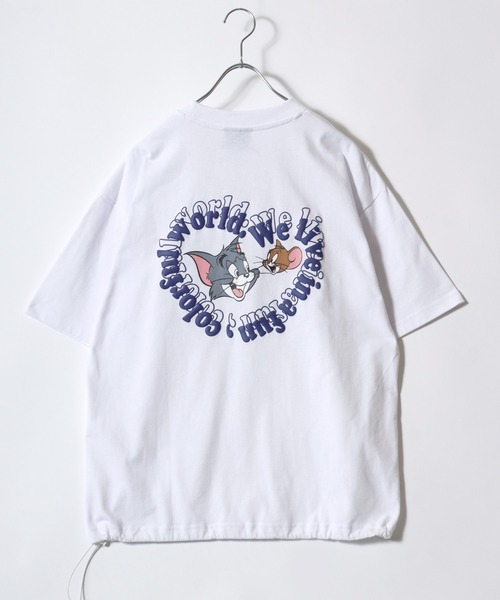 Tom&Jerry(トムアンドジェリー)の「TOM&JERRY(トムとジェリー)キャラクターバックプリント 裾ドロスト半袖Tシャツ メンズ レディース(Tシャツ/カットソー・レディース・ブラック/ブルー/ホワイト系その他/ホワイト・L/M)」の10枚目の写真