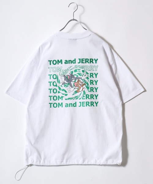 Tom&Jerry(トムアンドジェリー)の「TOM&JERRY(トムとジェリー)キャラクターバックプリント 裾ドロスト半袖Tシャツ メンズ レディース(Tシャツ/カットソー・レディース・ブラック/ブルー/ホワイト系その他/ホワイト・L/M)」の5枚目の写真