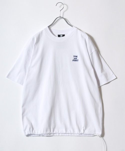 Tom&Jerry(トムアンドジェリー)の「TOM&JERRY(トムとジェリー)キャラクターバックプリント 裾ドロスト半袖Tシャツ メンズ レディース(Tシャツ/カットソー・レディース・ブラック/ブルー/ホワイト系その他/ホワイト・L/M)」の9枚目の写真