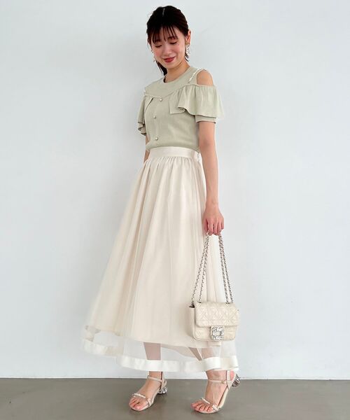 MAJESTIC LEGON（マジェスティックレゴン）の「ビジューキルティングポシェット（ショルダーバッグ・レディース・アイボリー/グレイッシュベージュ/ブラック・FREE）」の9枚目の写真