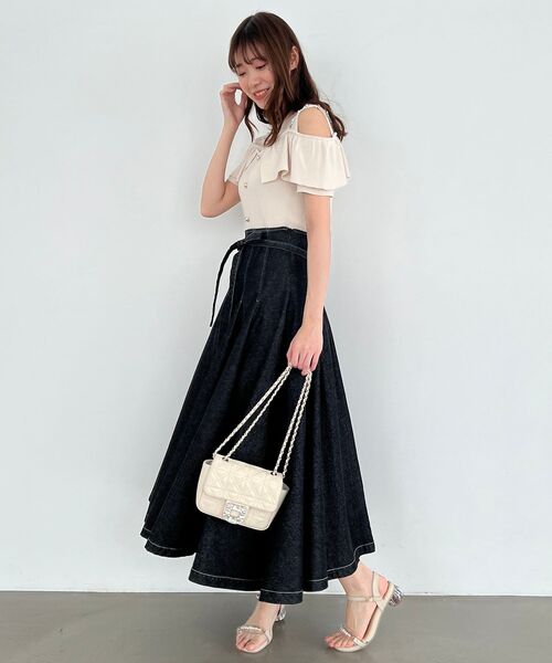 MAJESTIC LEGON（マジェスティックレゴン）の「ビジューキルティングポシェット（ショルダーバッグ・レディース・アイボリー/グレイッシュベージュ/ブラック・FREE）」の10枚目の写真