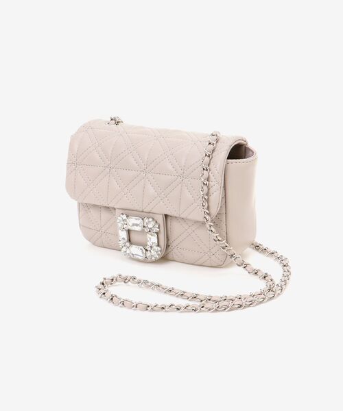 MAJESTIC LEGON（マジェスティックレゴン）の「ビジューキルティングポシェット（ショルダーバッグ・レディース・アイボリー/グレイッシュベージュ/ブラック・FREE）」の16枚目の写真