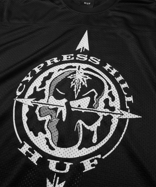 HUF(ハフ)の「HUF X CYPRESS HILL 420 COMPASS MESH JERSEY / HUF ハフ メッシュジャージ コラボ(ジャージ・メンズ・ブラック・MEDIUM/SMALL/XX-LARGE/X-LARGE/LARGE)」の6枚目の写真