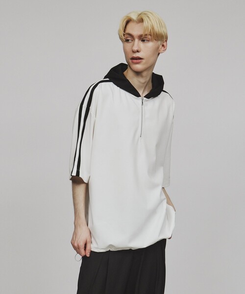 tk.TAKEO KIKUCHI（ティーケータケオキクチ）の「◆ハーフジップラインパーカー（パーカー・メンズ・ホワイト系5/ブラック系4/ブルー系4・02/03）」の19枚目の写真