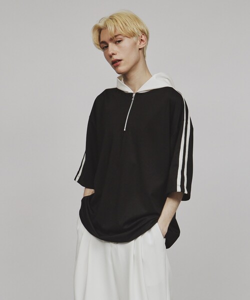 tk.TAKEO KIKUCHI（ティーケータケオキクチ）の「◆ハーフジップラインパーカー（パーカー・メンズ・ホワイト系5/ブラック系4/ブルー系4・02/03）」の14枚目の写真