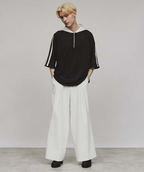 tk.TAKEO KIKUCHI（ティーケータケオキクチ）の「◆ハーフジップラインパーカー（パーカー・メンズ・ホワイト系5/ブラック系4/ブルー系4・02/03）」の10枚目の写真