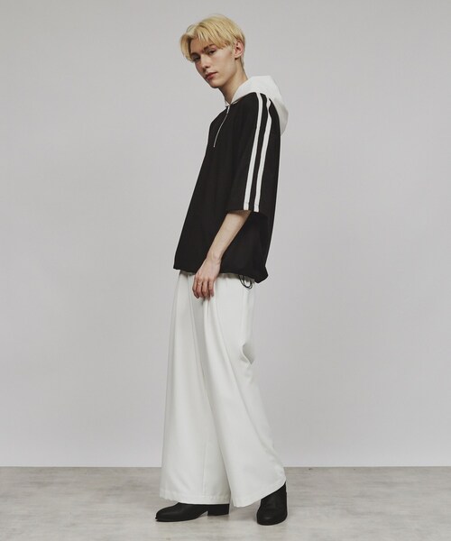 tk.TAKEO KIKUCHI（ティーケータケオキクチ）の「◆ハーフジップラインパーカー（パーカー・メンズ・ホワイト系5/ブラック系4/ブルー系4・02/03）」の9枚目の写真