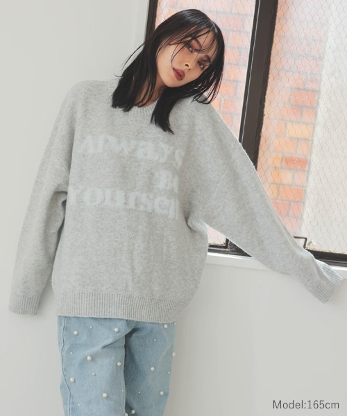 DONOBAN(ドノバン)の「シャギーロゴニット(ニット/セーター・レディース・グレー/アイボリー/ブラック・F)」の17枚目の写真