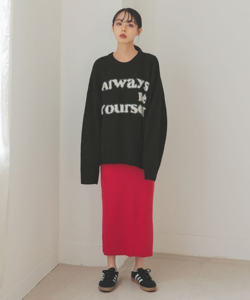 DONOBAN(ドノバン)の「シャギーロゴニット(ニット/セーター・レディース・グレー/アイボリー/ブラック・F)」の9枚目の写真