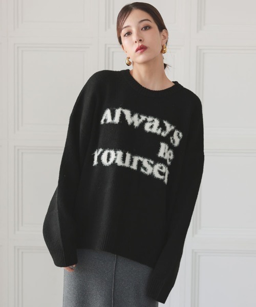 DONOBAN(ドノバン)の「シャギーロゴニット(ニット/セーター・レディース・グレー/アイボリー/ブラック・F)」の13枚目の写真