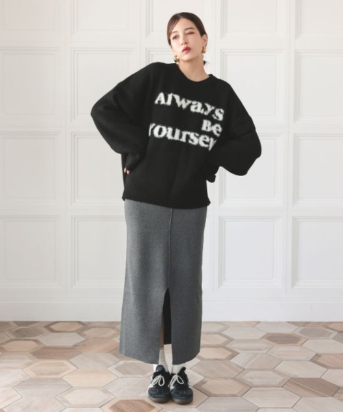 DONOBAN(ドノバン)の「シャギーロゴニット(ニット/セーター・レディース・グレー/アイボリー/ブラック・F)」の14枚目の写真