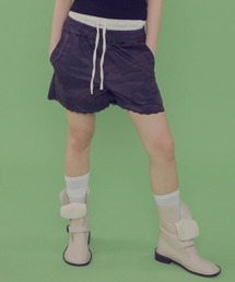 A'GEM/9 × .kom 『 FANCY CLUB/ファンシークラブ』 LAYERED MILITARY CAMO SHORTS/レースレイヤードカモフラージュ パンツ