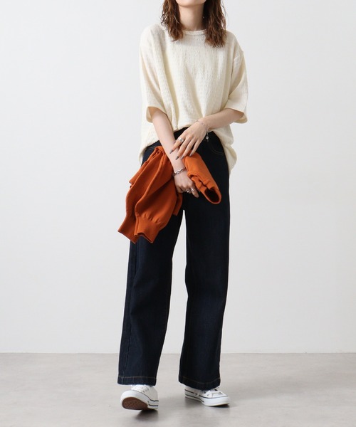 FUNALIVE（ファンアライブ）の「ATU　クレープ地柄ボーダークルーTee（Tシャツ/カットソー・メンズ・ブルーグリーン/チャコール/ブラウン/オフホワイト・LL/L/M）」の12枚目の写真