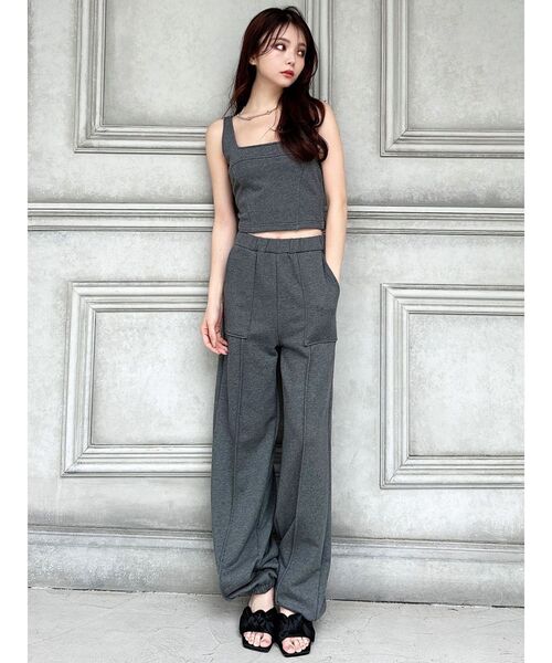 RESEXXY（リゼクシー）の「ストリングスウェットパンツ【セットアップ着用可能】（スウェットパンツ・レディース・ライトグレー/ブラック/チャコールグレー・FREE）」の8枚目の写真