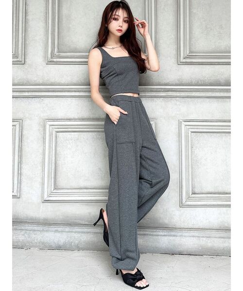 RESEXXY（リゼクシー）の「ストリングスウェットパンツ【セットアップ着用可能】（スウェットパンツ・レディース・ライトグレー/ブラック/チャコールグレー・FREE）」の9枚目の写真