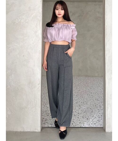 RESEXXY（リゼクシー）の「ストリングスウェットパンツ【セットアップ着用可能】（スウェットパンツ・レディース・ライトグレー/ブラック/チャコールグレー・FREE）」の10枚目の写真